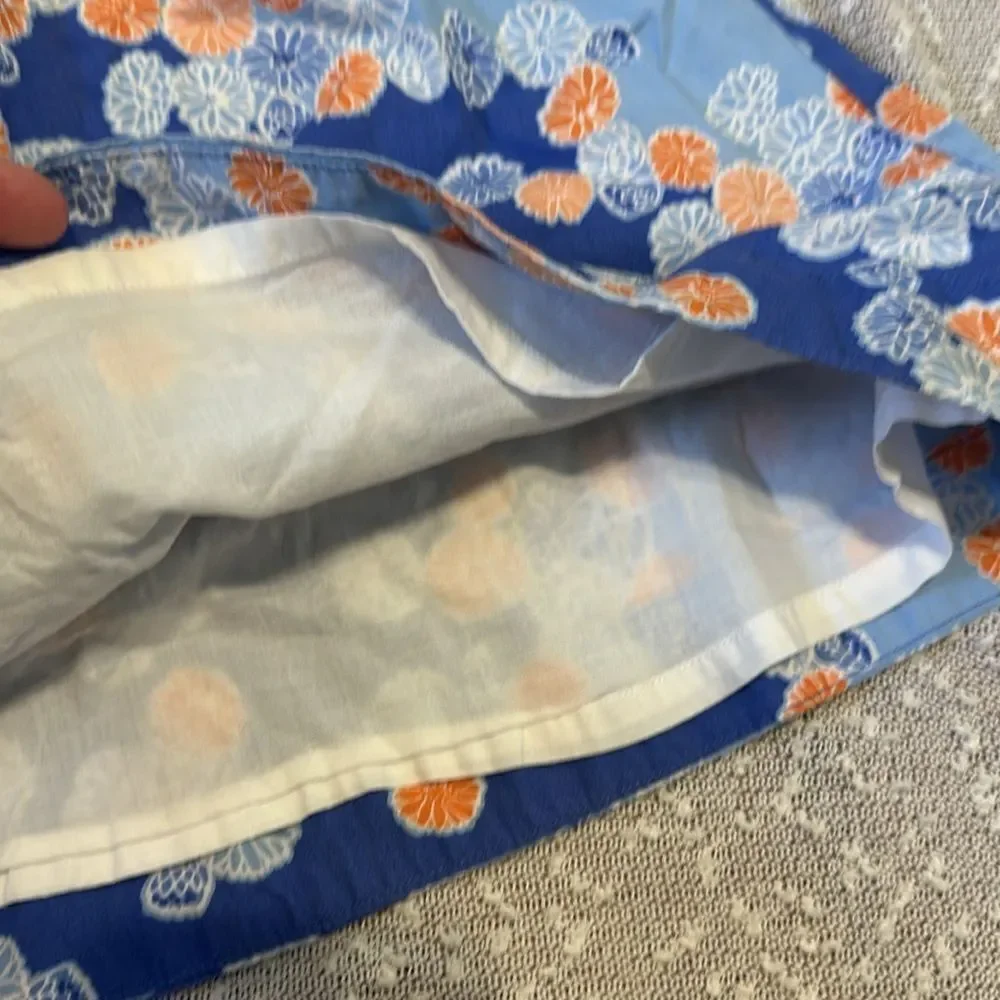 JANIE AND JACK Floral Blue and Orange Cotton Dress 12-18m 12m 18m